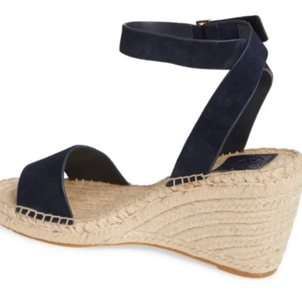 New w/o Box Tory Burch Bima Navy Espadrille Wedge, Size 10.5